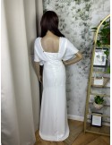 Suknia ślubna o kroju klasycznym z luźnymi szyfonowymi rękawami